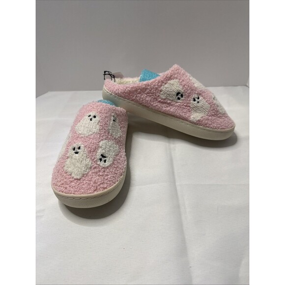 Halloween Pink With Ghosts Slippers (Womens US Size 7) - Picture 2 of 6